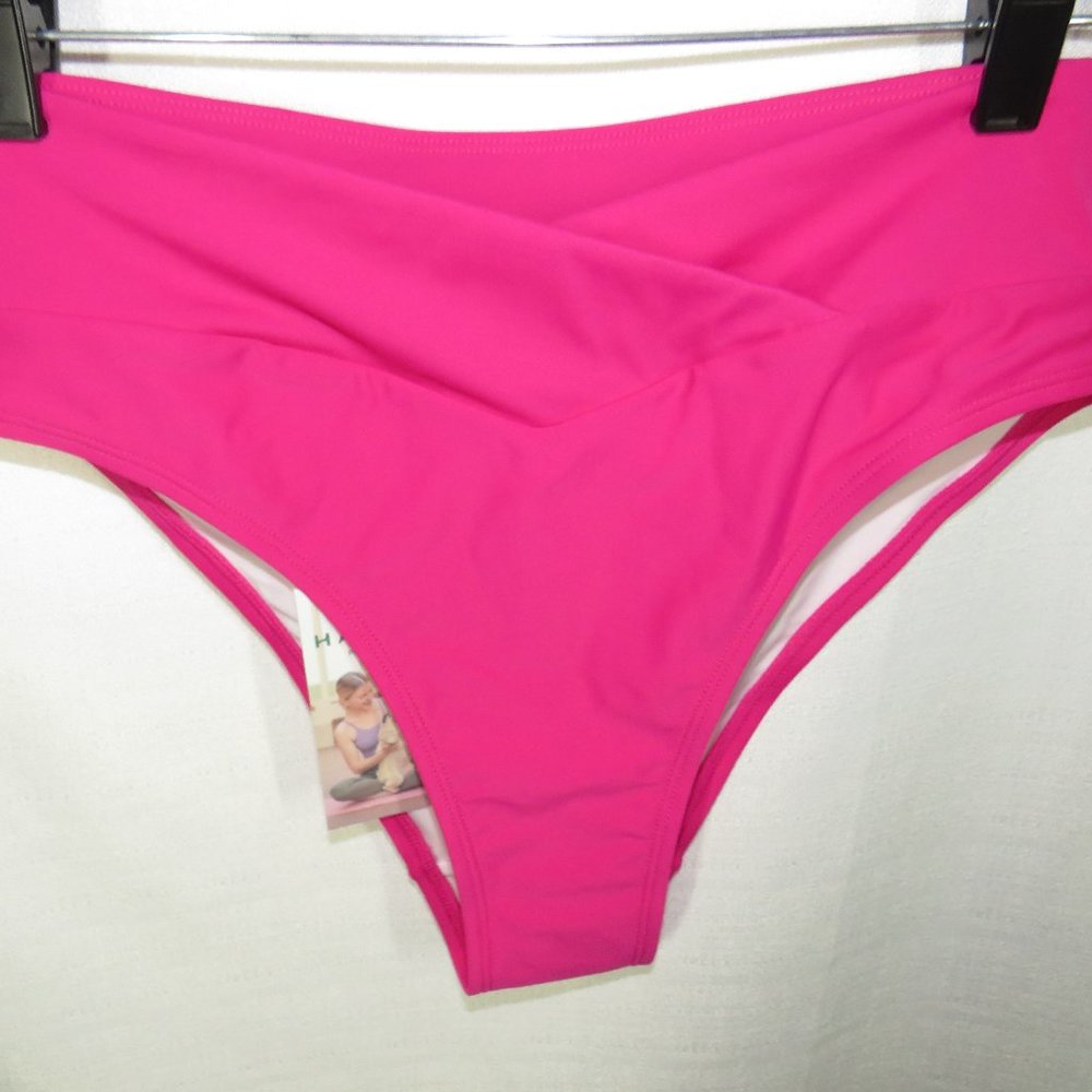 Halara Size Medium Crossover Waist Cheeky Bikini Swim Bottom - Picture 5 of 8